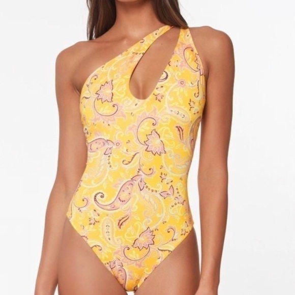 Sanctuary Divas in the Details Asymmetrical One-Piece Swimsuit L Macys - Picture 1 of 9